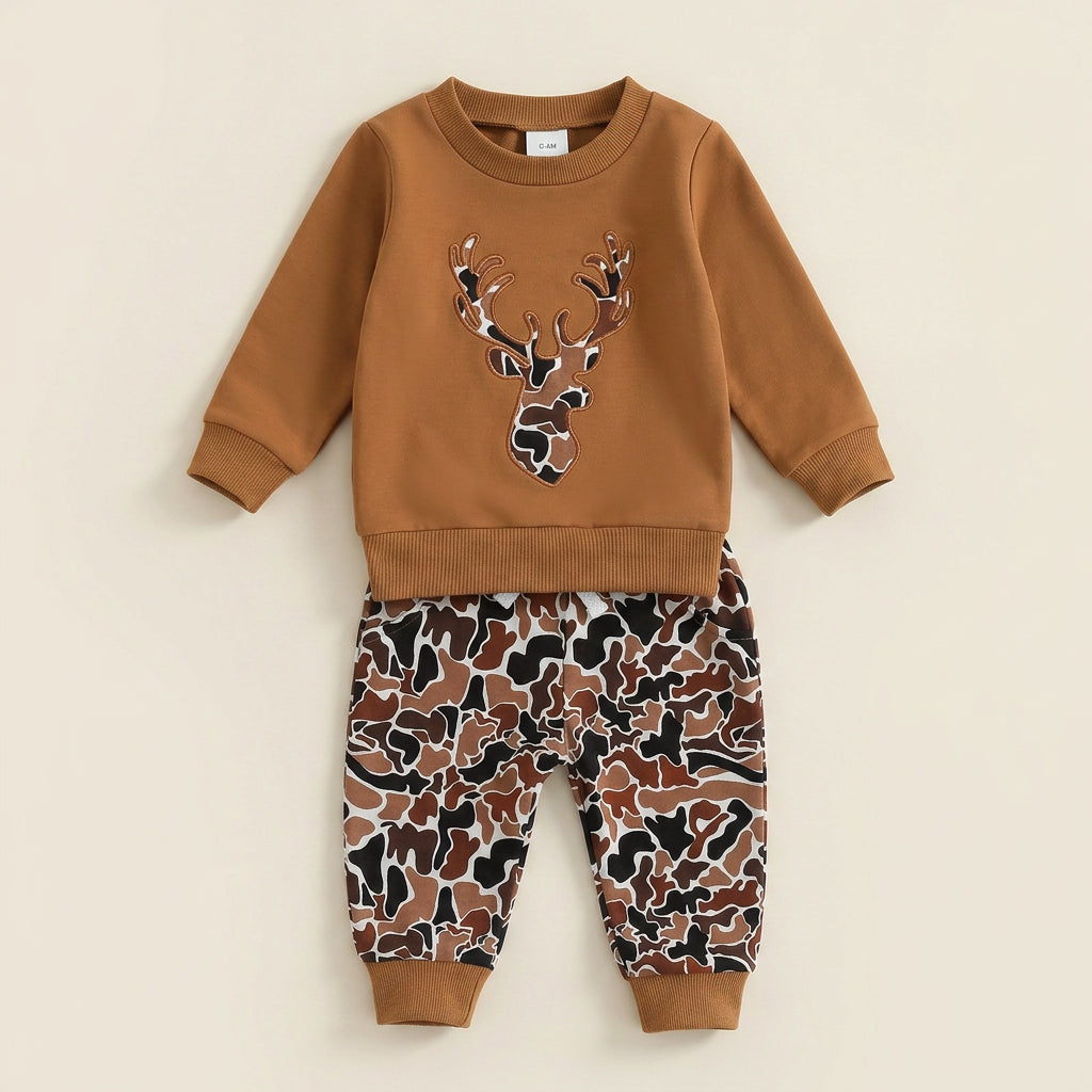 Toddler Duck Camo Patchwork Quarter-Zip Hoodie View 12