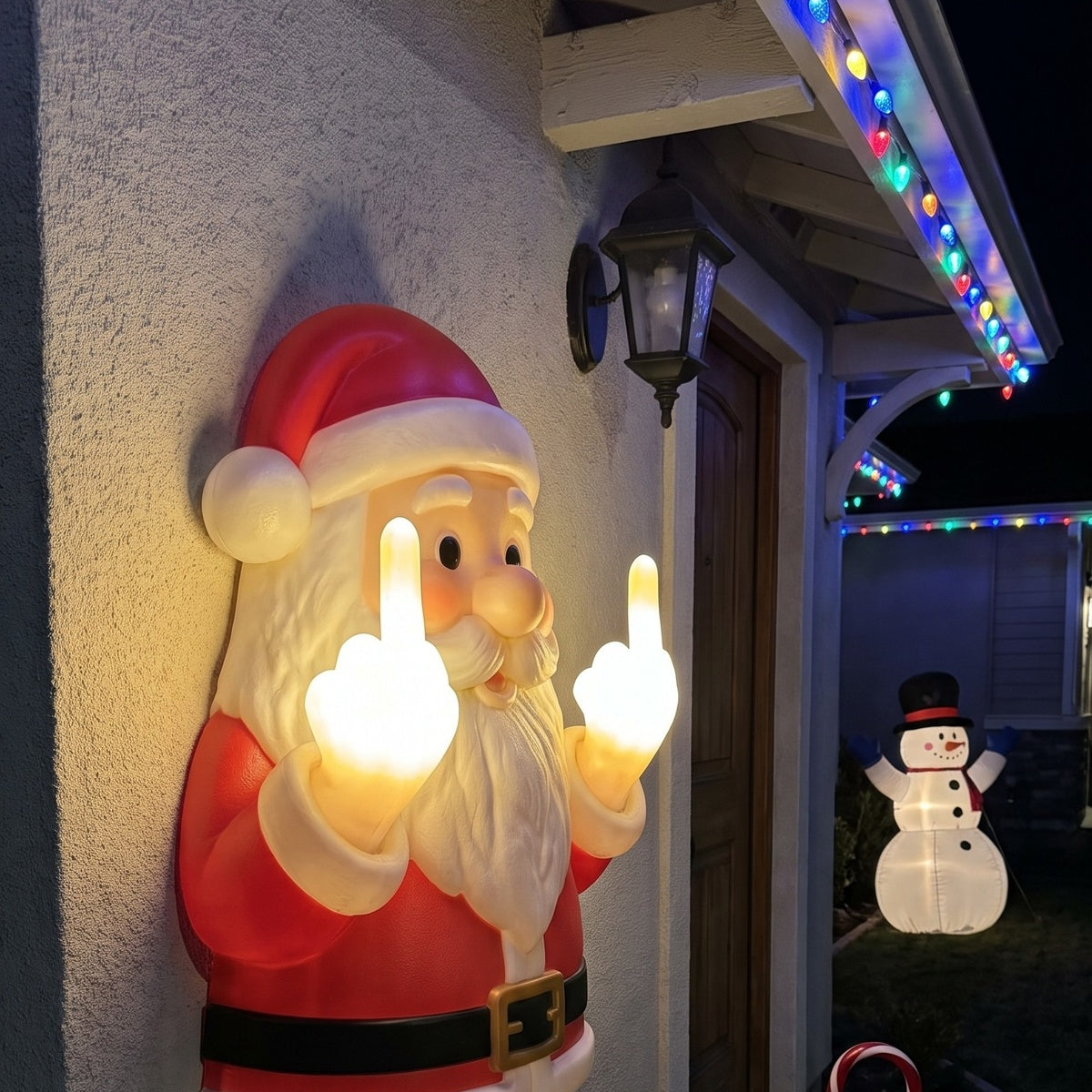 Naughty Santa Halloween and Christmas Lamp View 4