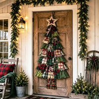 5FT DIY Hanging Christmas Tree - Classic Star on Front Door View 1