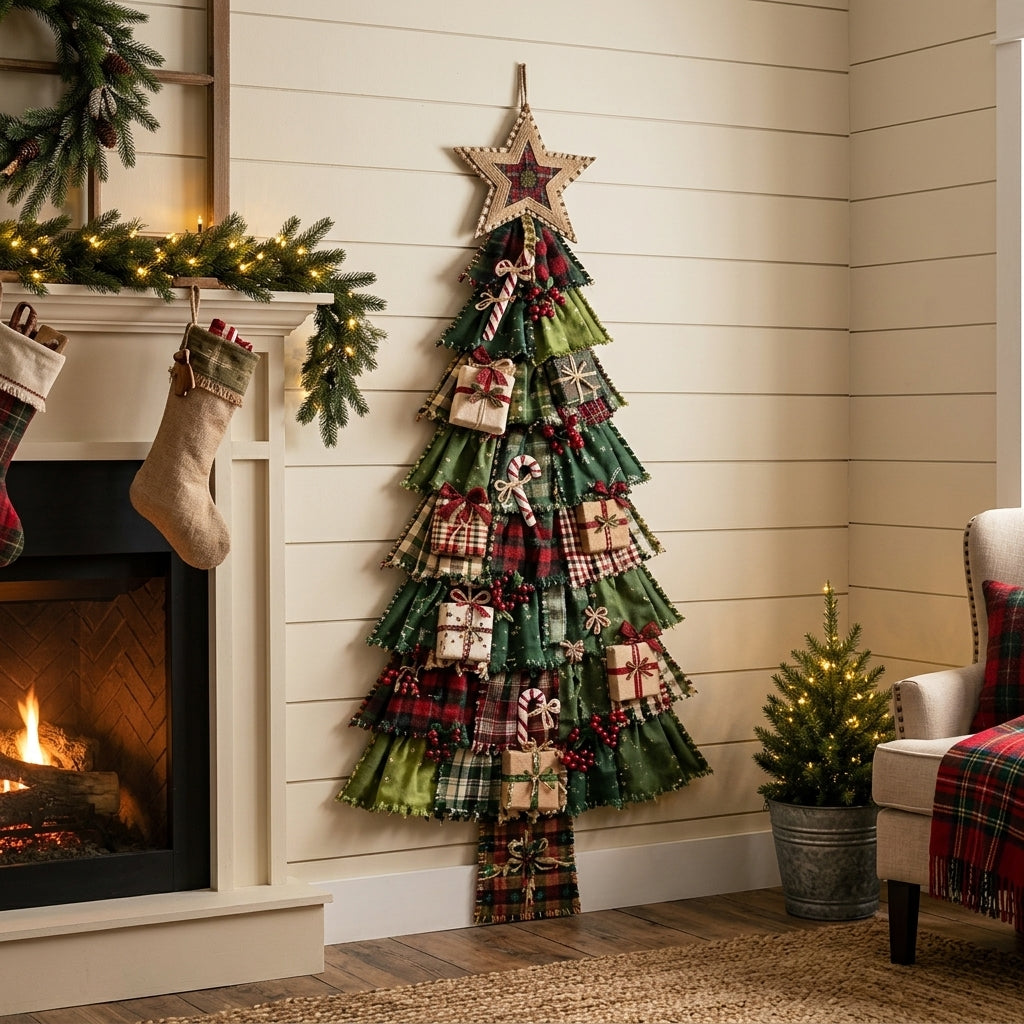 5FT DIY Hanging Christmas Tree - Living Room Wall Display View 3