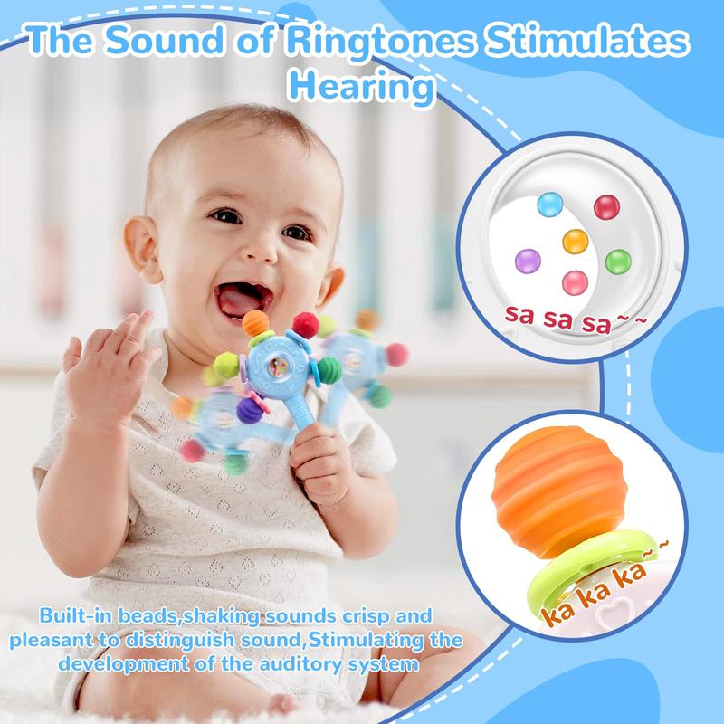 Beads sealed inside the head make the rattling sound