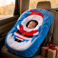 Baby wearing Santa car seat cover View 25