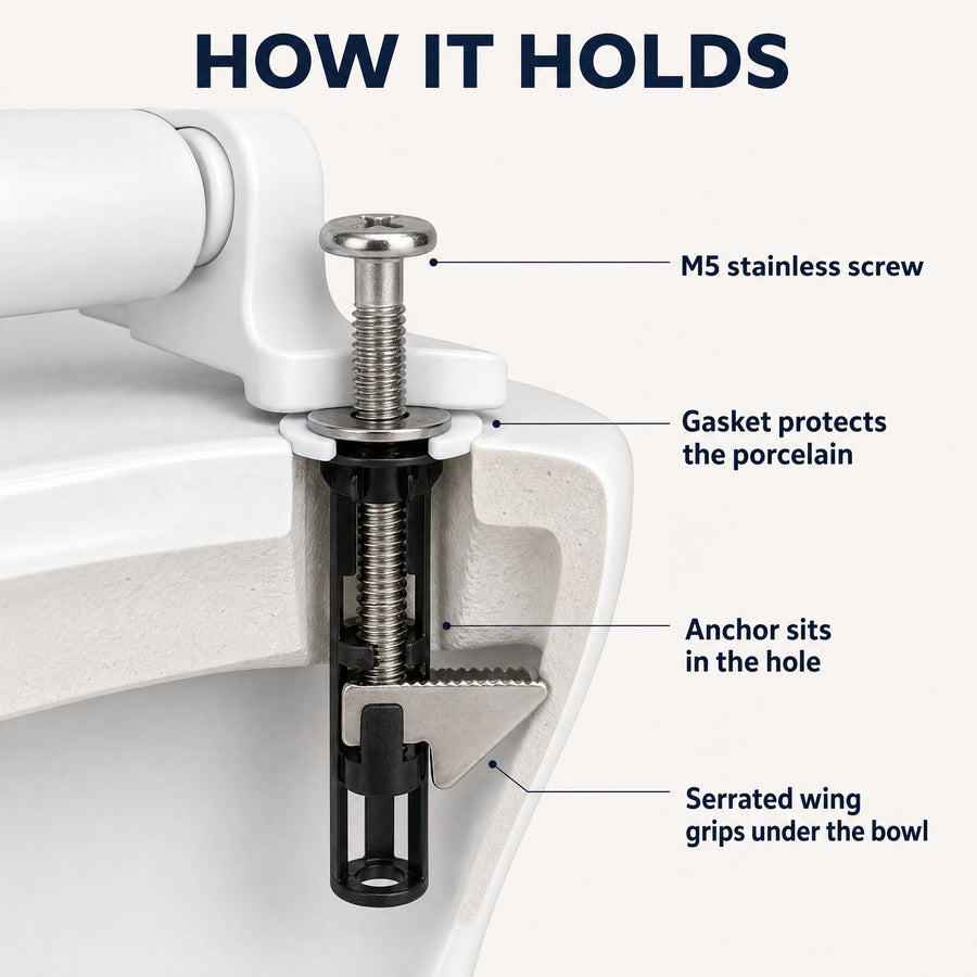 Cutaway: the serrated wing grips under the bowl