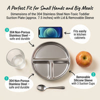 Stainless Steel Non-Toxic Toddler Suction Plate View 5