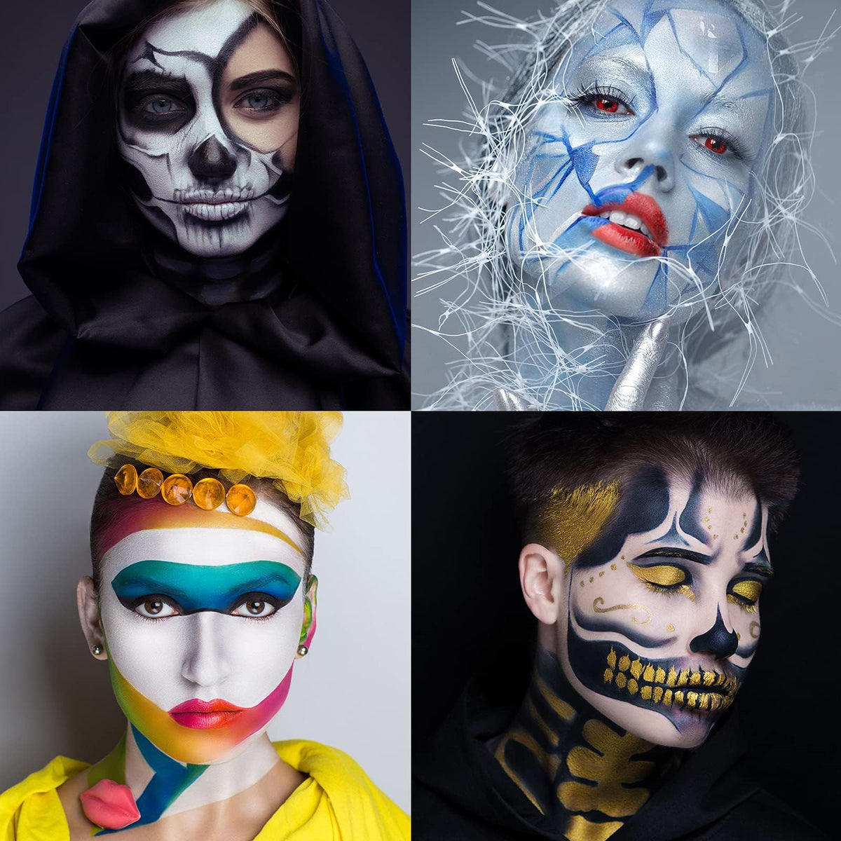 UCANBE 18-Color Water-Based Face & Body Makeup Kit (UV Glow & SFX Paint Palette) Detail 2 View 3