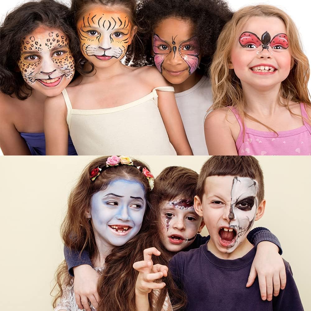 UCANBE 18-Color Water-Based Face & Body Makeup Kit (UV Glow & SFX Paint Palette) Detail 3 View 4