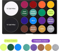 UCANBE 18-Color Water-Based Face & Body Makeup Kit (UV Glow & SFX Paint Palette) Detail 5 View 6