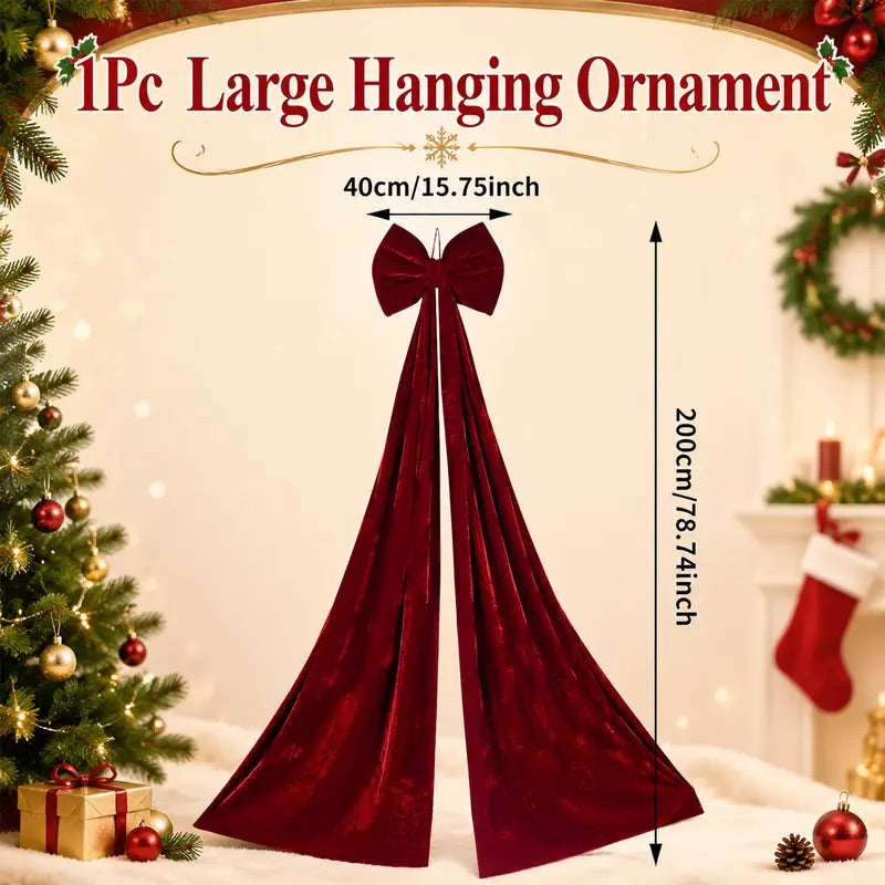 Giant Velvet Christmas Bow View 1