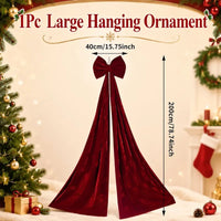 Giant Velvet Christmas Bow View 1